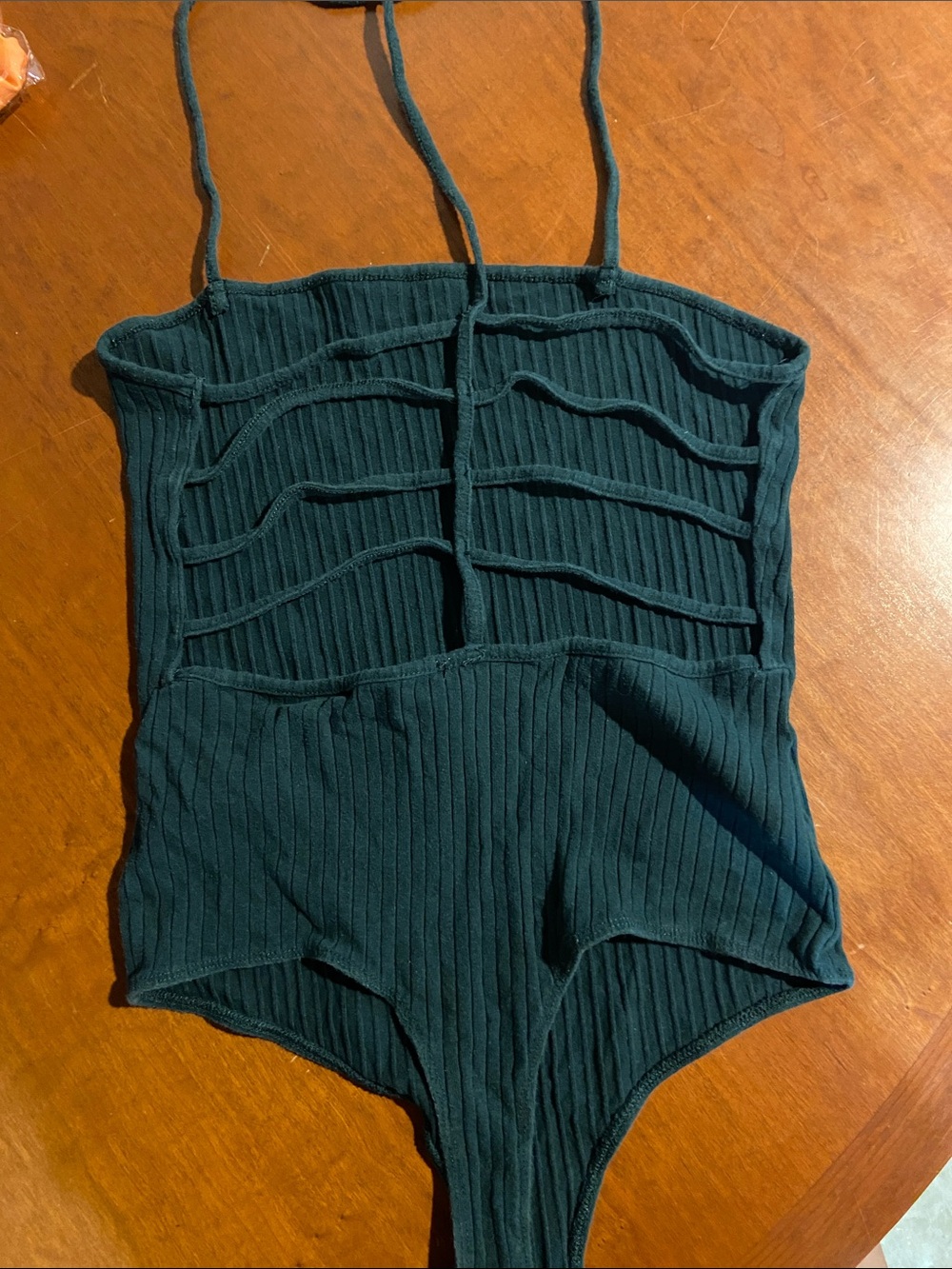 Bozzolo Dark Teal Ribbed Tank Bodysuit